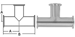 Stainless Steel Clamp Fittings Tee